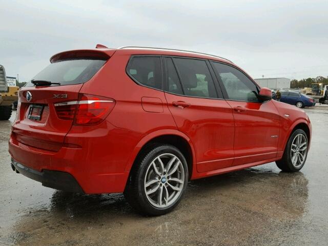 5UXWX7C53G0R17674 - 2016 BMW X3 XDRIVE3 RED photo 4