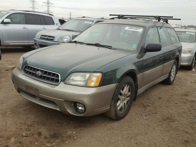 4S3BH675637603939 - 2003 SUBARU LEGACY OUT GREEN photo 2