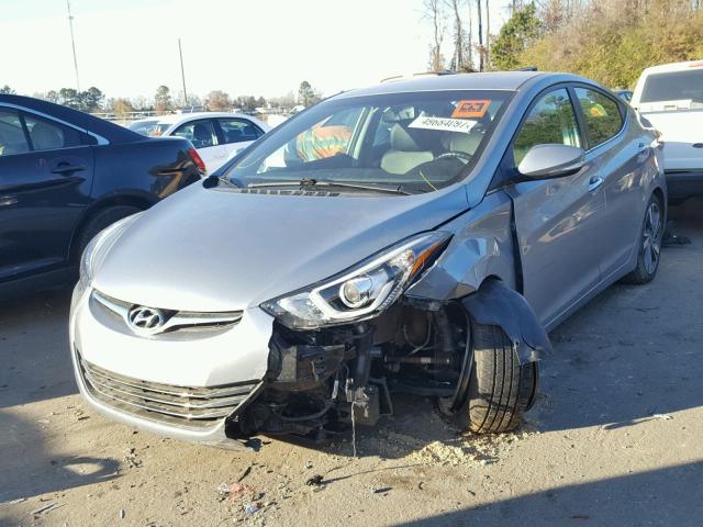 5NPDH4AE5FH640177 - 2015 HYUNDAI ELANTRA SE GRAY photo 2