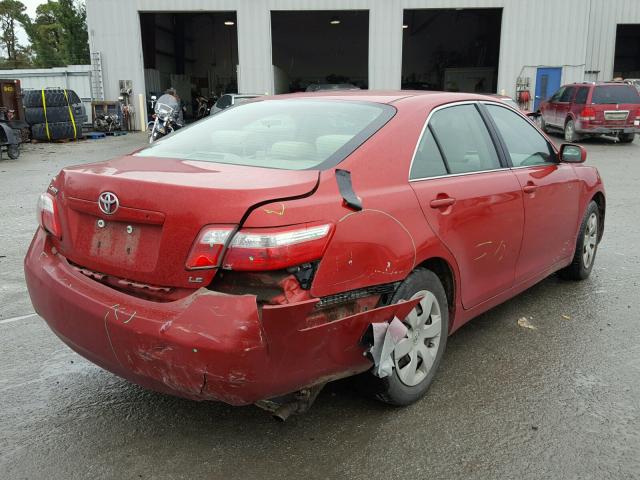 4T4BE46K18R047621 - 2008 TOYOTA CAMRY CE RED photo 4