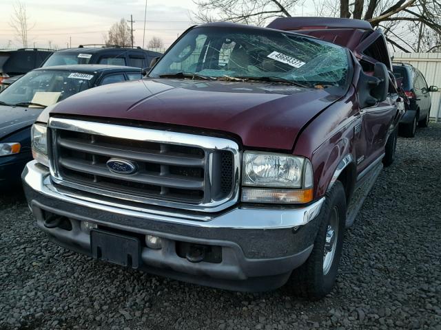 1FTSW30P74EA09695 - 2004 FORD F350 SRW S MAROON photo 2