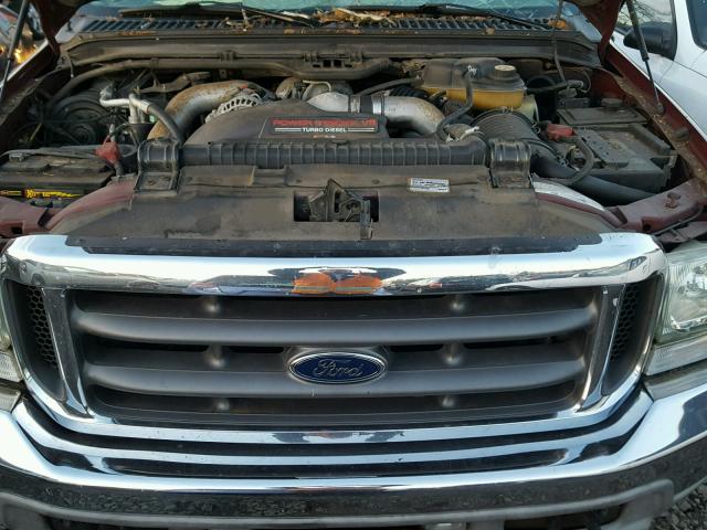 1FTSW30P74EA09695 - 2004 FORD F350 SRW S MAROON photo 7