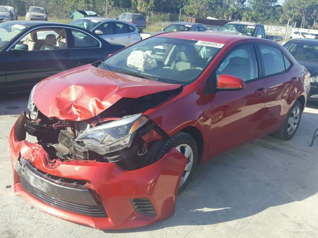 5YFBURHEXFP208452 - 2015 TOYOTA COROLLA L RED photo 2