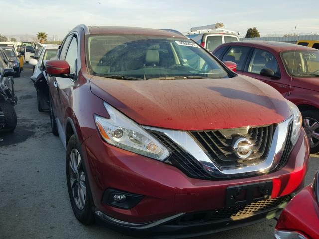 5N1AZ2MH8GN152932 - 2016 NISSAN MURANO S RED photo 1