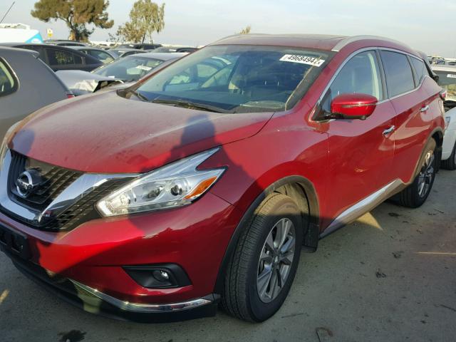 5N1AZ2MH8GN152932 - 2016 NISSAN MURANO S RED photo 2