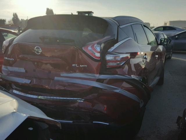 5N1AZ2MH8GN152932 - 2016 NISSAN MURANO S RED photo 4