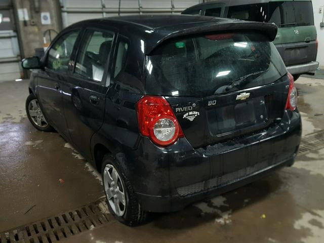 KL1TD6DE0AB091293 - 2010 CHEVROLET AVEO LS BLACK photo 3