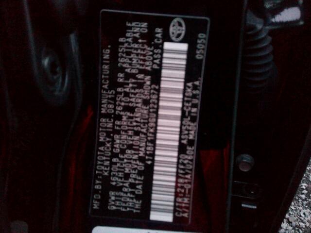 4T1BF1FK9GU123672 - 2016 TOYOTA CAMRY LE შავი ფოტო 10