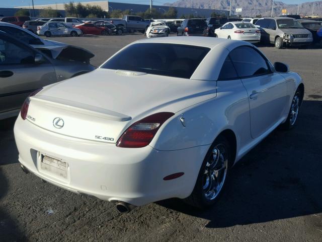 JTHFN48Y969002989 - 2006 LEXUS SC 430 WHITE photo 4