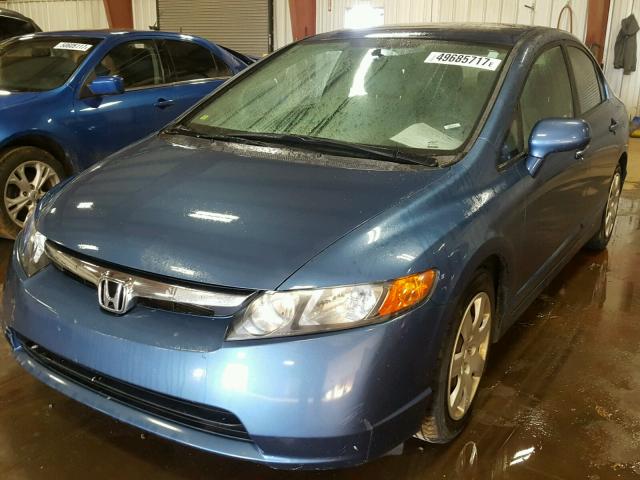 1HGFA165X8L037102 - 2008 HONDA CIVIC LX BLUE photo 2