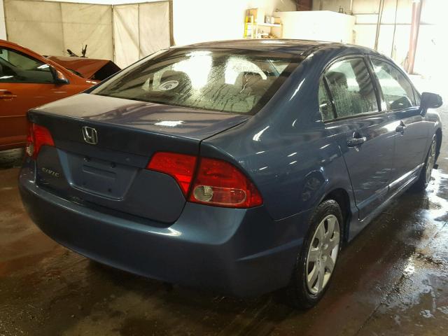 1HGFA165X8L037102 - 2008 HONDA CIVIC LX BLUE photo 4