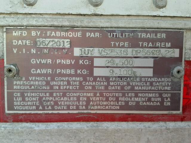 1UYVS2536DP569822 - 2013 UTILITY TRAILER WHITE photo 10