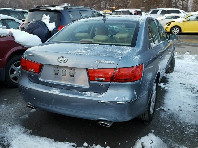 5NPEU4AF2AH592008 - 2010 HYUNDAI SONATA SE BLUE photo 4