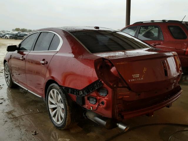 1LNHL9DK1DG602005 - 2013 LINCOLN MKS RED photo 3