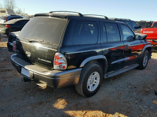 1B4HR38N72F198891 - 2002 DODGE DURANGO SP BLACK photo 4