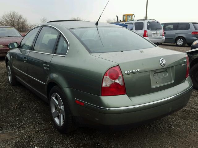 WVWTH63B93P335842 - 2003 VOLKSWAGEN PASSAT GLX GREEN photo 3