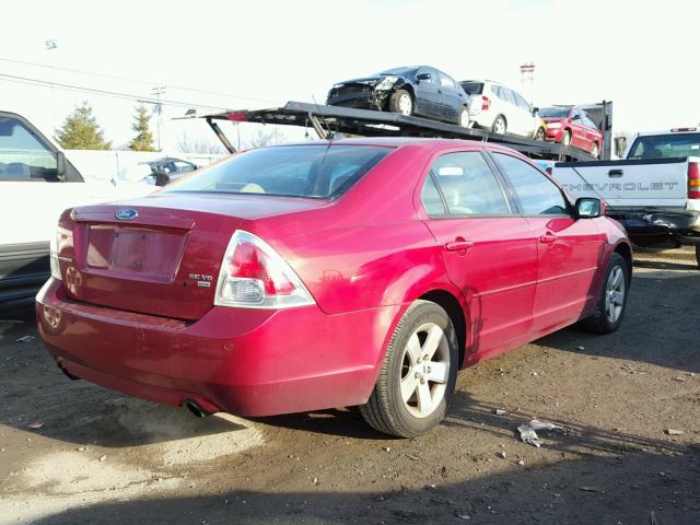 3FAHP01188R173255 - 2008 FORD FUSION SE RED photo 4