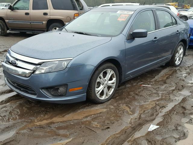 3FAHP0HA2CR408196 - 2012 FORD FUSION SE BLUE photo 2