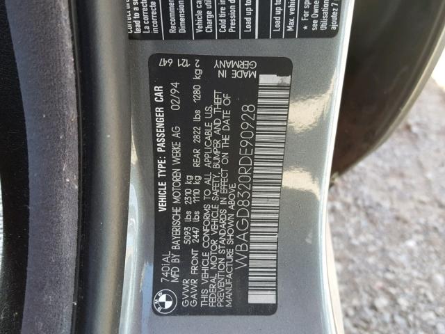 WBAGD8320RDE90928 - 1994 BMW 740 IL AUT SILVER photo 10