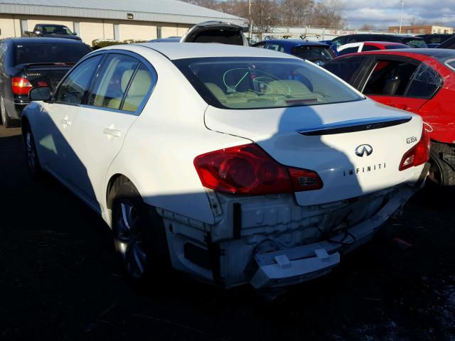 JNKBV61F57M802870 - 2007 INFINITI G35 WHITE photo 3