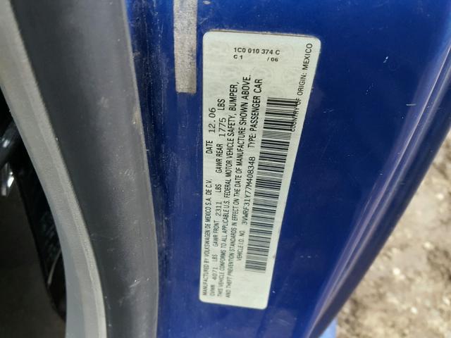 3VWRF31Y77M408348 - 2007 VOLKSWAGEN NEW BEETLE 蓝色 照片 10