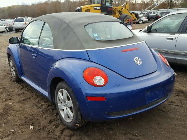 3VWRF31Y77M408348 - 2007 VOLKSWAGEN NEW BEETLE BLUE photo 3