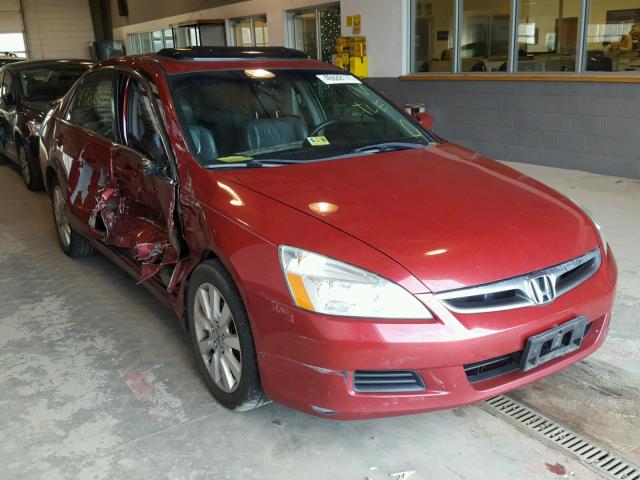 1HGCM66517A033554 - 2007 HONDA ACCORD EX RED photo 1