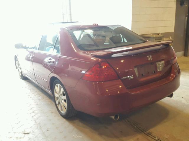 1HGCM66517A033554 - 2007 HONDA ACCORD EX RED photo 3