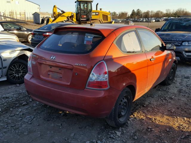 KMHCM36C49U114492 - 2009 HYUNDAI ACCENT GS ORANGE photo 4