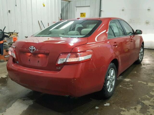 4T4BF3EK3BR146294 - 2011 TOYOTA CAMRY BASE RED photo 4