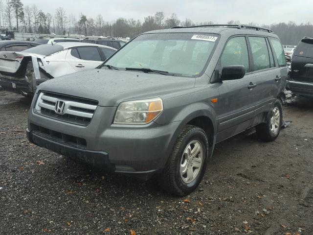 5FNYF28117B003057 - 2007 HONDA PILOT LX GRAY photo 2