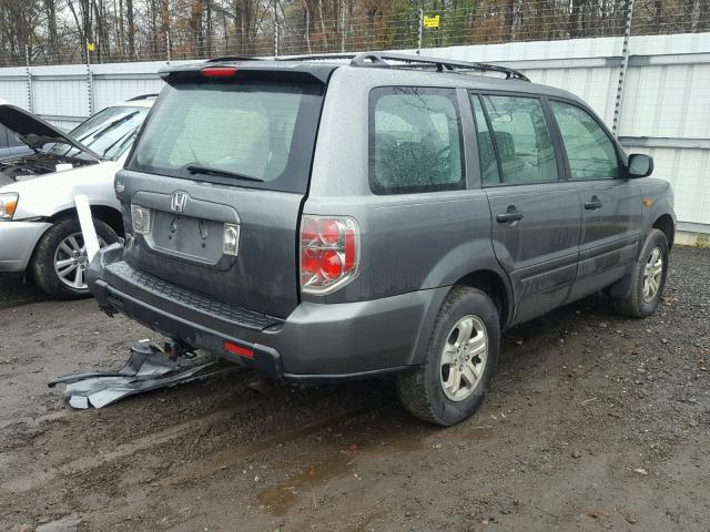 5FNYF28117B003057 - 2007 HONDA PILOT LX GRAY photo 4