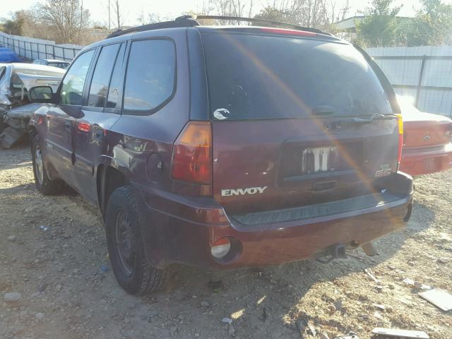 1GKDT13S442111239 - 2004 GMC ENVOY MAROON photo 3