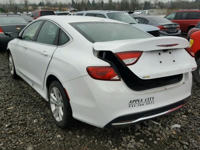 1C3CCCAB2FN661180 - 2015 CHRYSLER 200 LIMITE WHITE photo 3