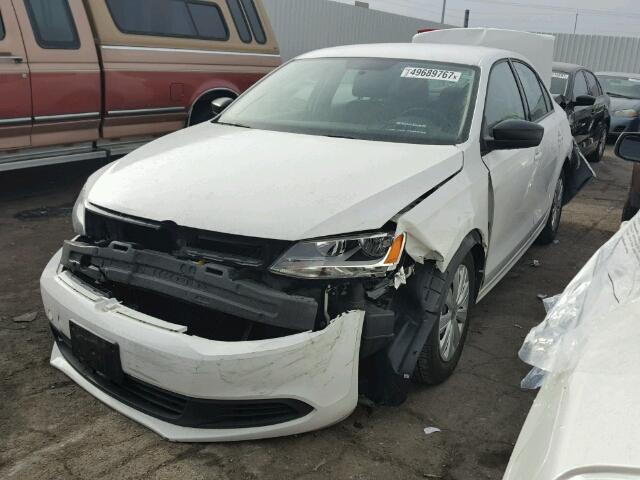 3VW2K7AJ3DM406213 - 2013 VOLKSWAGEN JETTA BASE WHITE photo 2