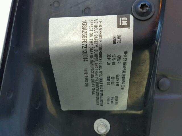 1G8AZ55F67Z130014 - 2007 SATURN ION LEVEL SILVER photo 10