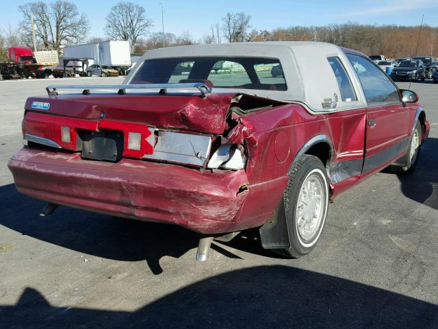 1MELM62W8RH669569 - 1994 MERCURY COUGAR XR7 MAROON photo 4