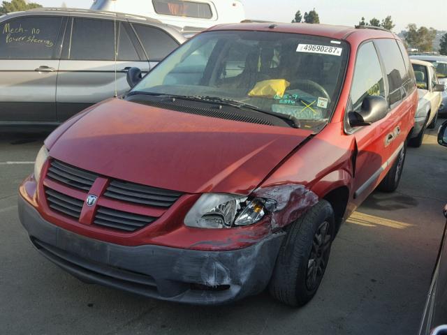 1D4GP25R47B172255 - 2007 DODGE CARAVAN SE BURGUNDY photo 2