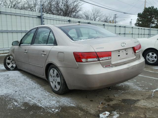 5NPET46C28H393598 - 2008 HYUNDAI SONATA GLS TAN photo 3