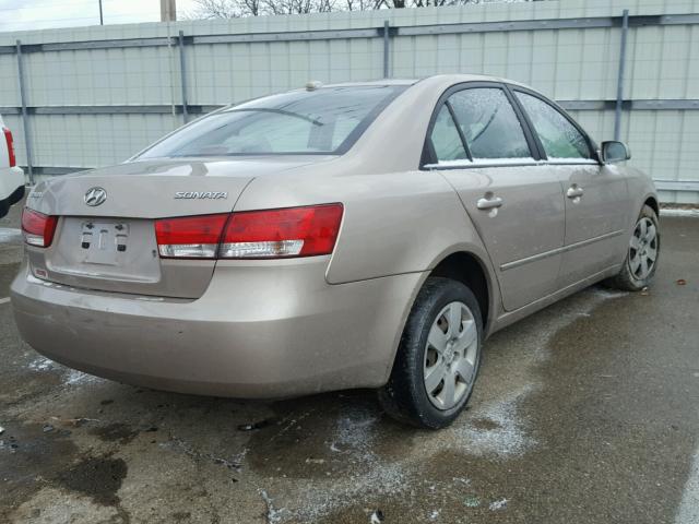 5NPET46C28H393598 - 2008 HYUNDAI SONATA GLS TAN photo 4