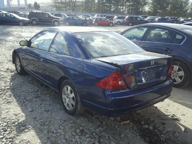 1HGEM22963L062119 - 2003 HONDA CIVIC EX BLUE photo 3