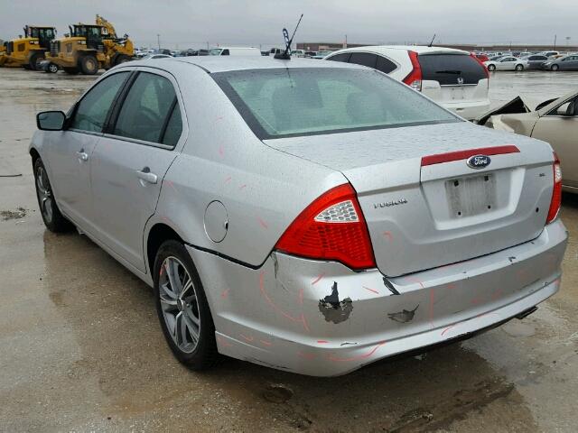 3FAHP0HA0CR169439 - 2012 FORD FUSION SE SILVER photo 3