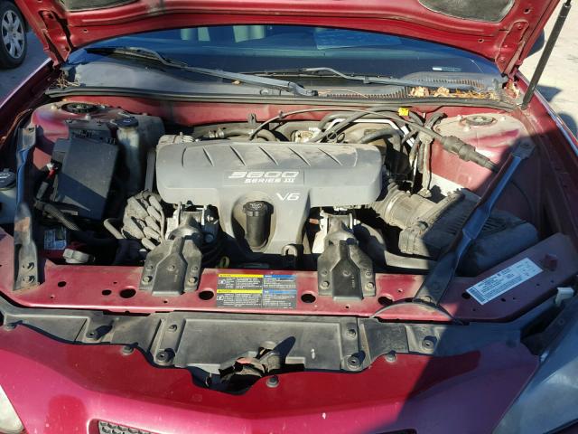 2G2WP522951131073 - 2005 PONTIAC GRAND PRIX BURGUNDY photo 7