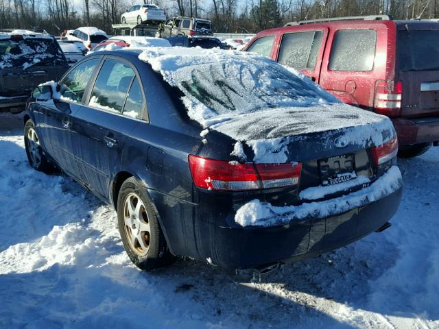 5NPEU46FX6H015176 - 2006 HYUNDAI SONATA GLS BLUE photo 3