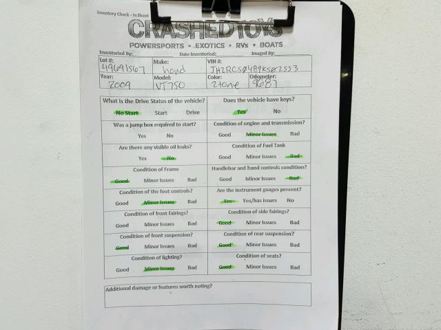 JH2RC50489K502553 - 2009 HONDA VT750 C BLACK photo 20