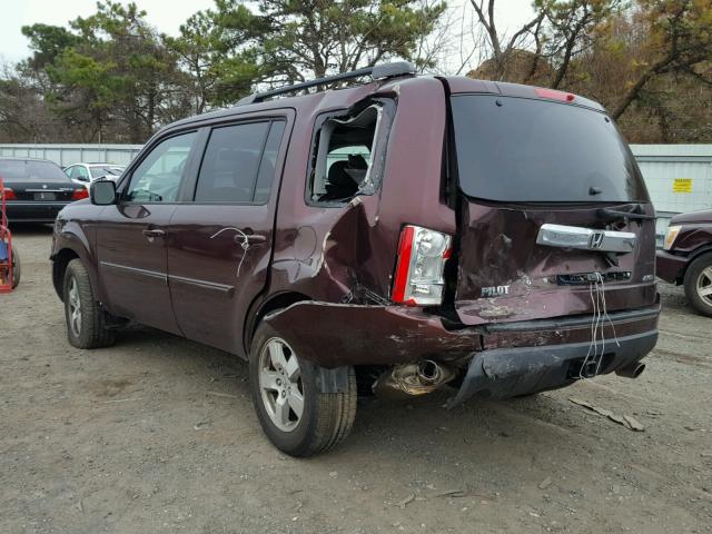 5FNYF48659B056175 - 2009 HONDA PILOT EXL BURGUNDY photo 3