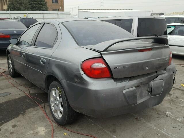 1B3ES56C15D239900 - 2005 DODGE NEON SXT GRAY photo 3