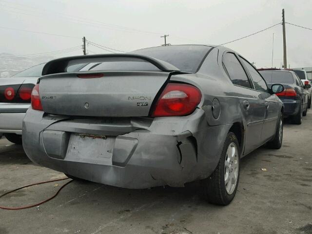 1B3ES56C15D239900 - 2005 DODGE NEON SXT GRAY photo 4