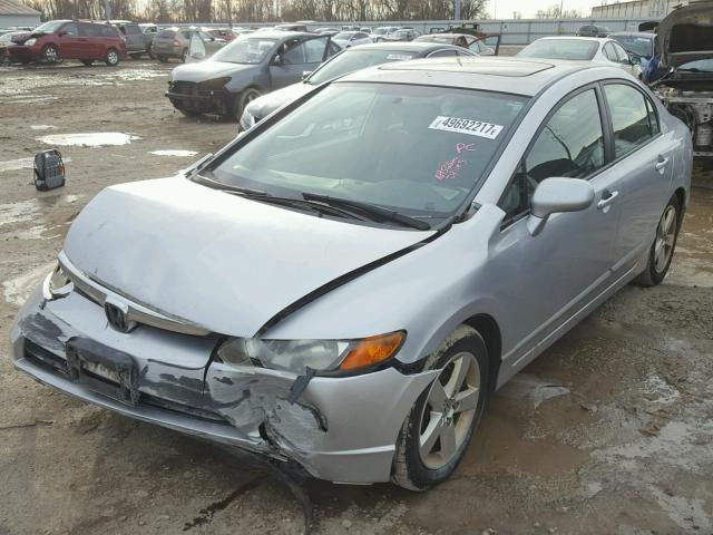 1HGFA16827L138577 - 2007 HONDA CIVIC EX SILVER photo 2