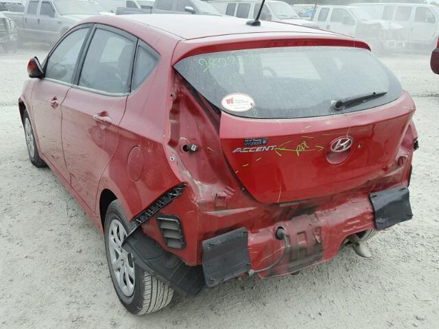 KMHCT5AE2EU164728 - 2014 HYUNDAI ACCENT GLS RED photo 3